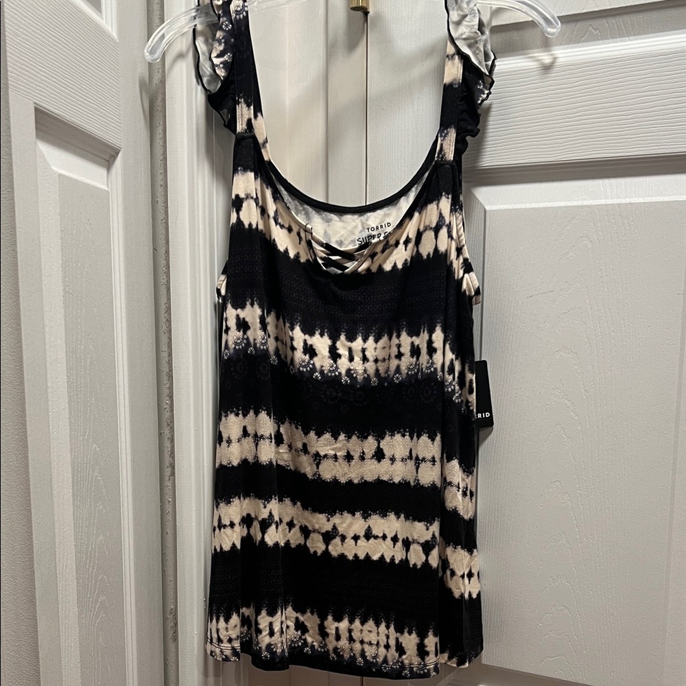 Black tie dye tank top - super soft knit